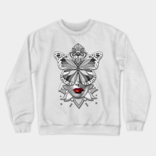 Creative Mandala Butterfly Woman Face 2 Crewneck Sweatshirt